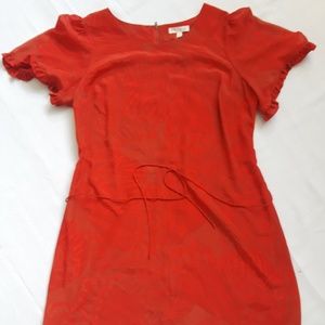 {Love, Fire} Print Ballet-Neck Shift Dress Sz XL